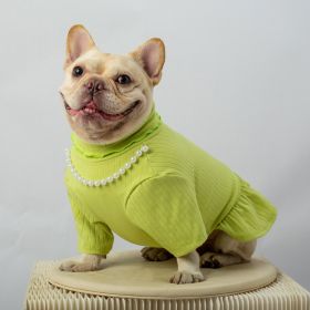 Pet Solid Color Bottoming Shirt High Collar (Option: Green-M)