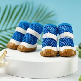 No Foot Loss When Going Out Pet Booties Small Dog (Option: Blue 4 Pieces-1 Yard)