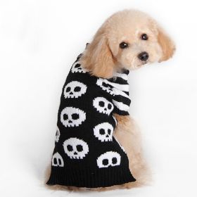 Pumpkin Sweater Dog Clothes Halloween (Option: Black And White Skull-XXS)