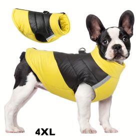 Winter New Pet Waterproof And Warm Coat, Reflective And Comfortable Dog New Arrival Warm Clothes For Pet Jacket With Harness Winter Warm Waterproof An (Option: Yellow-4XL)