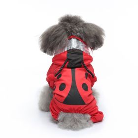 Pet Sound Dog Raincoat Four-legged Reflective Raincoat Pattern Dog Four Seasons Universal (Option: YY42 Ladybug-XS)