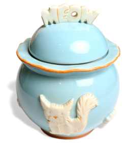 Cat Treat Jar (Color: Sky Blue, size: Jar)