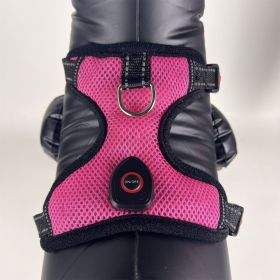 LED Luminous Pet Harness USB Charging (Option: Pink-M)