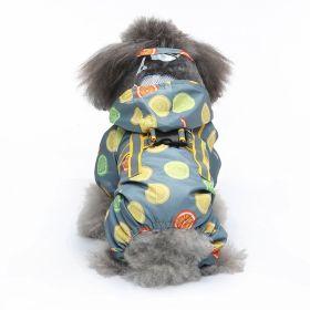 Pet Sound Dog Raincoat Four-legged Reflective Raincoat Pattern Dog Four Seasons Universal (Option: YY32 Orange-XS)