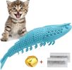 Lobster Shape Cat Toothbrush Interactive Chewing Catnip Toy Dental Care for Kitten Teeth Cleaning Leaky Food Device Natural Rubber Bite Resistance