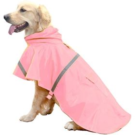 Dog Raincoats for Large Dogs with Reflective Strip Hoodie; Rain Poncho Jacket for Dogs (Color: C3-Lake Blue, size: [S])