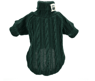 Pet Turtleneck Knitted Sweater Winter Dog Cat Keep Warm (Color: Green, size: S)