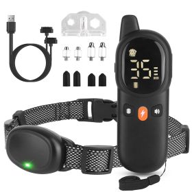 Dog Training Collar with Remote 2624FT 3 Modes Beep Shock Vibration Electric Rechargeable Correction Device IP67 Waterproof Transmitter Receiver for d (Color: Black)