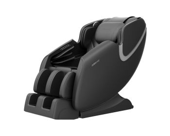 BOSSCARE Massage Chair Recliner with Zero Gravity Airbag Massage Bluetooth Speaker Foot Roller Black (Color: as pic)