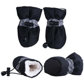 Dog Boots 4 PCS Set (Color: Black, size: medium)