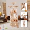 Multi-Level Cat Tree Tower House with Play Tunnel and Dangling Interactive Toy