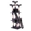 Multi-Level Cat Tree Tower House with Play Tunnel and Dangling Interactive Toy