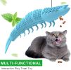 Lobster Shape Cat Toothbrush Interactive Chewing Catnip Toy Dental Care for Kitten Teeth Cleaning Leaky Food Device Natural Rubber Bite Resistance