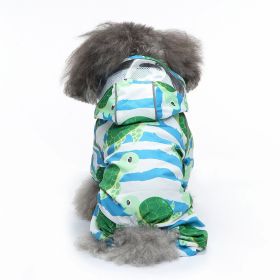 Pet Sound Dog Raincoat Four-legged Reflective Raincoat Pattern Dog Four Seasons Universal (Option: YY35 Sea Turtle-XS)