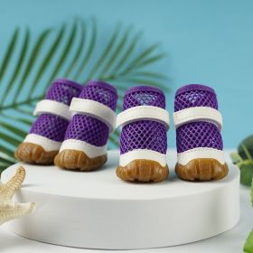 No Foot Loss When Going Out Pet Booties Small Dog (Option: Purple 4-2 Yards)