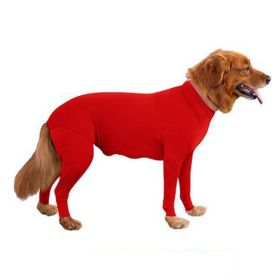 Pet Dog Jumpsuit Medium Large Dog Pajamas Anxiety (Option: Red-M)