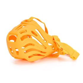 Pet Comfortable Dog Silicone Mouth Cover Mask (Option: Yellow-No6)