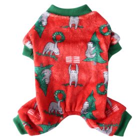 Autumn Clothes Four-legged Pet Clothing (Option: Christmas Sloth Red-XL)