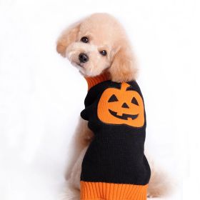 Pumpkin Sweater Dog Clothes Halloween (Option: Orange And Black Pumpkin-XXL)